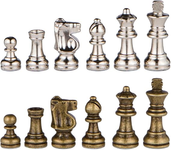 Odysseus Metal Weighted Chess Pieces with 2.5 Inch King and Extra Queens, Pieces Only, No Board