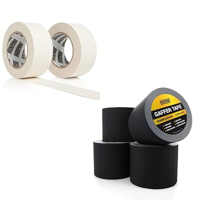 Lockport Black and White Gaffer Tape Bundle - Black Gaffer Tape 4 Rolls 4 Inches x 30 Yds and White Gaffer Tape 2 Rolls 2 Inches x 30 Yds