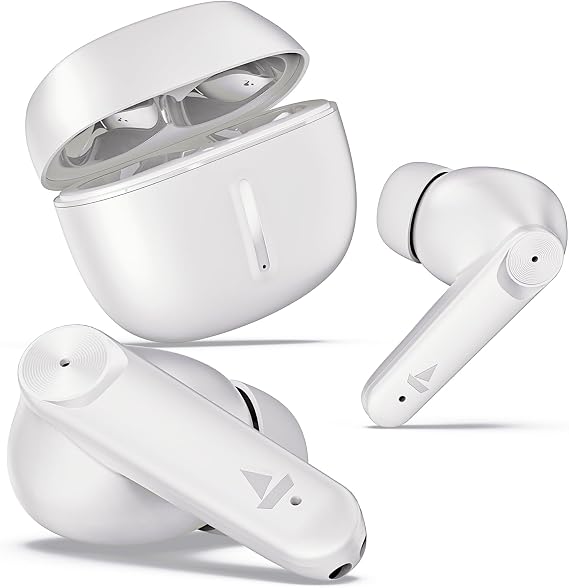 boAt Airdopes Max TWS Earbuds with 100 HRS Playtime, Quad Mics with ENxTM Tech, BeastTM Mode(50ms Low Latency), ASAPTM Charge, Bluetooth v5.3 and IWPTM (Ivory White)