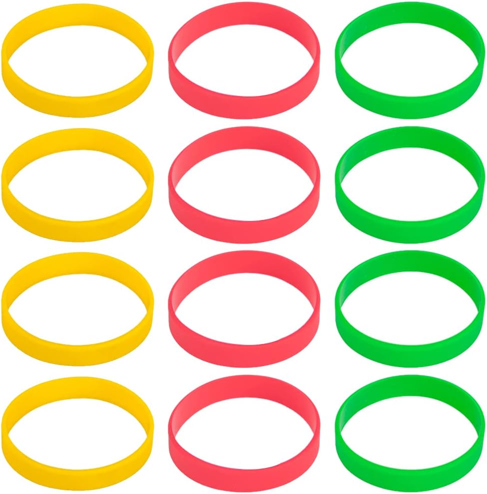 GOGO 60 PCS Rubber Bracelets for Kids, Back to School Gift, Silicone Rubber Wrist Bands for Events, Party Favors