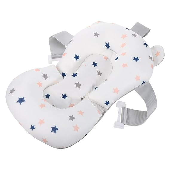 Mesh Bath Support Seat Floating Shower Pad Newborn Non-Slip Cradle Cushion for Bathtubs Safe Comfortable Bathing Aid