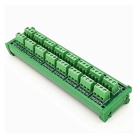 DIN Rail Mount Green Terminal 24A/400V 8x3Position Screw Block Distribution Module