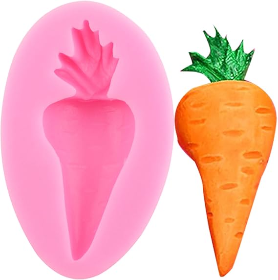 Easter Carrot Silicone Molds Carrot Fondant Mold For Cake Decorating Cupcake Topper Chocolate Candy Gum Paste Polymer Clay
