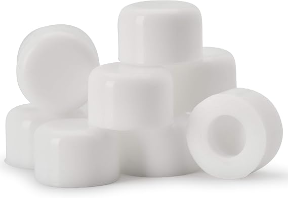 Premium Rubber Door Stop Stud Replacement Tips Doorstopper Bumpers, Springe Hinge End Caps for Wall & Floor Protection Universal Size (White)