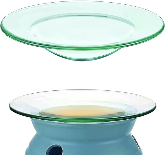 4.5" Replacement Oil Warmer Dish, 115mm Wax Melt Warmer Liner Round Glass Dish, Candle Warmer Bowl Plate Wax Tray for Scented Wax Aroma Therapy Lamp, 1 Pack