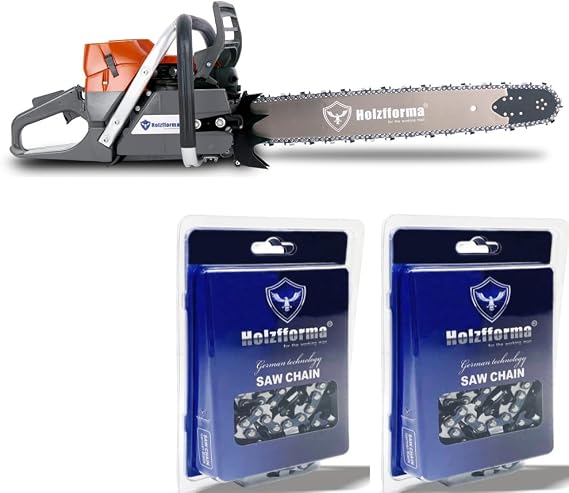 Farmertec 71cc G372 Holzfforma Orange Dark Grey Chainsaw Power Head With 28inch Bar Standard Ripping Skip Chain Wrap Around Handle Bar