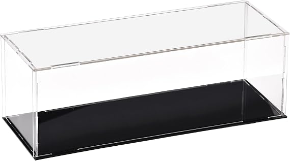 Acrylic Display Case, 30 x 10 x 10cm Dustproof Clear Showcase | Clear Acrylic, Black Base, Assemble Design, For Action Figures, Toys And Collectibles, Countertop And Home Display