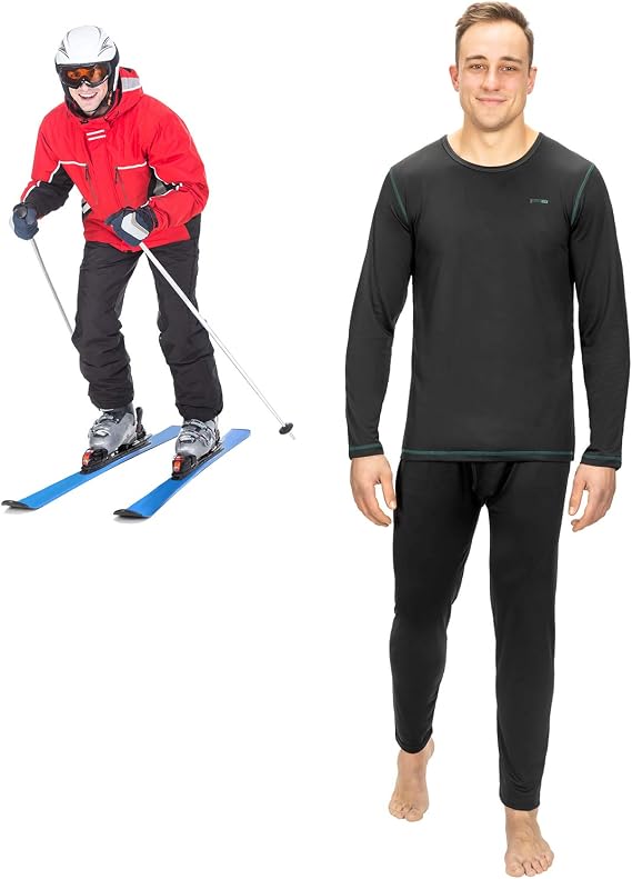 Thermal Underwear for Men (Thermal Long Johns) Sleeve Shirt & Pants Set, Base Layer w/Leggings Bottoms Ski/Extreme Cold...