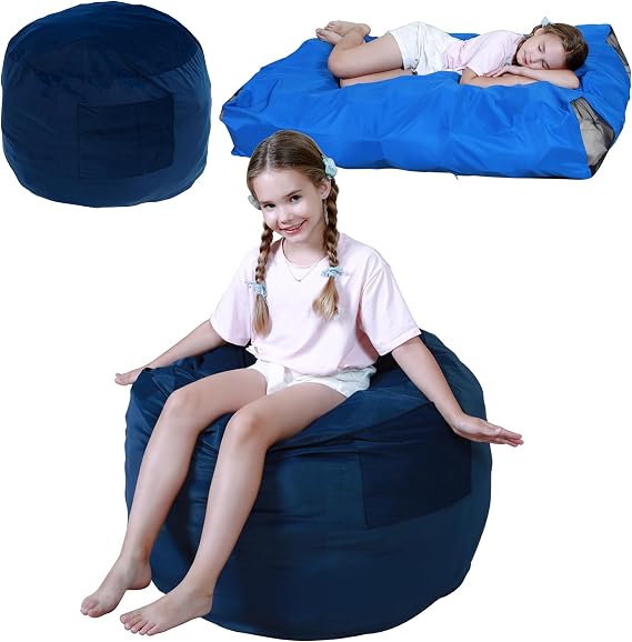 Bean Bag Chair Sensory Crash Pad, Convertible Foam Lazy Sofa Bed for Kids