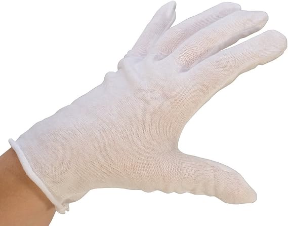 PMC Supplies LLC Small White Cotton Gloves - Pack of 12 Protective Jewelry Handling Glove Set