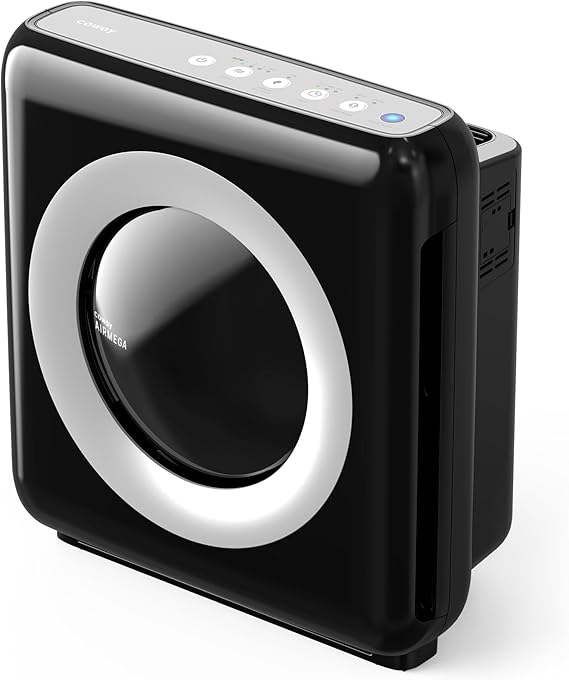 COWAY Air Purifier for Home Up to 1,748ft2, HEPA Filter for Smoke, Allergies, Pet Dander, Odor, Air Quality Monitor, Auto&Eco Mode, Timer, Filter Indicator, Mighty AP-1512HH, Black