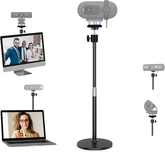 Brio Webcam Stand Holder, Magnetic Webcam Desktop Tripod Mount Compatible with Logitech Brio 101 100/Brio 301 300/Brio 501 500/Brio 4K 2022 2017 version/C270/C310 webcams