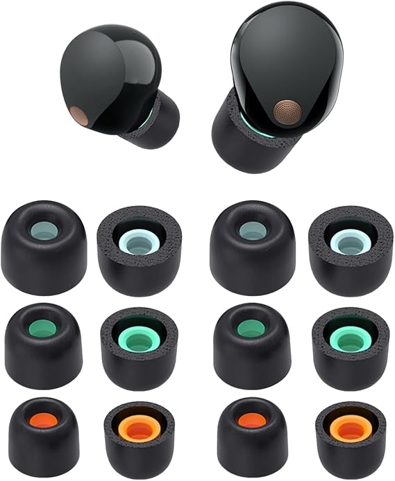 Aiivioll 6Pairs Memory Foam Eartips for Sony WF-1000XM6/XM5 Black
