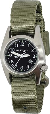 BERTUCCI M-1S Womens Field Watch | Field Drab Comfort-Webb Band | Classic Design | 18012