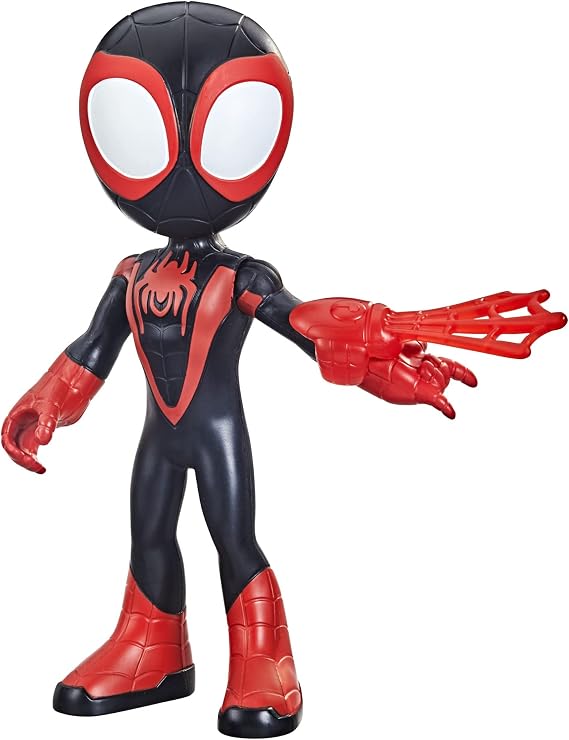 Marvel Spidey and His Amazing Friends Büyük Boy Miles Morales: Spider-Man Figürü, 22,5 cm'lik Aksiyon Figürü, Okul Öncesi Oyuncakları