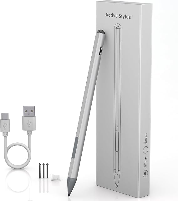 Surface Pen - Surface Pro Pen Stylus for Surface Pro 11/9/10/8/X/7/6/5/4/3, USB-C Fast Charge, 4096 Pressure Sensitivity, Palm Rejection Surface Pen for Surface Go 2/3/4/Book/Laptop/Studio