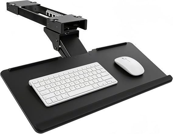 Mount-It! Keyboard Tray Under Desk, Full Motion Computer Keyboard and Mouse Tray, Slide Out Ergonomic Keyboard Drawer with Gel Wrist Pad, 26" Wide, Tilt, Swivel and Height Adjustment, Black