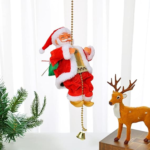 Electric Climbing Santa Claus Ornament for Christmas Tree Displays