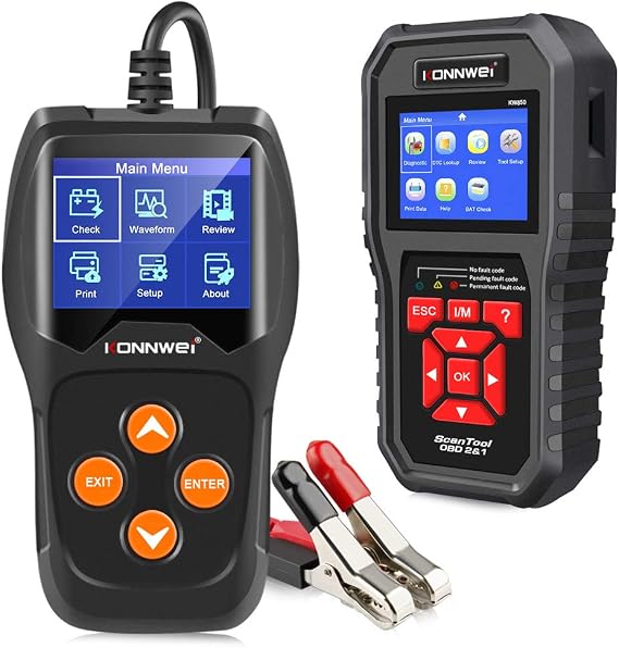 KONNWEI KW600 Battery Tester + KW850 OBD2 Scanner
