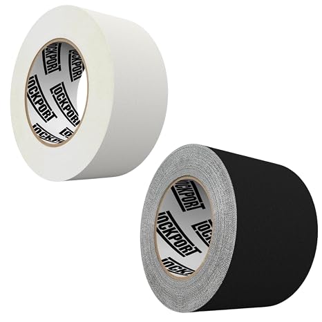 Lockport Gaffer Tape Bundle - Black (45 Yds x 3 Inches) + White (45 Yds x 2 Inches)