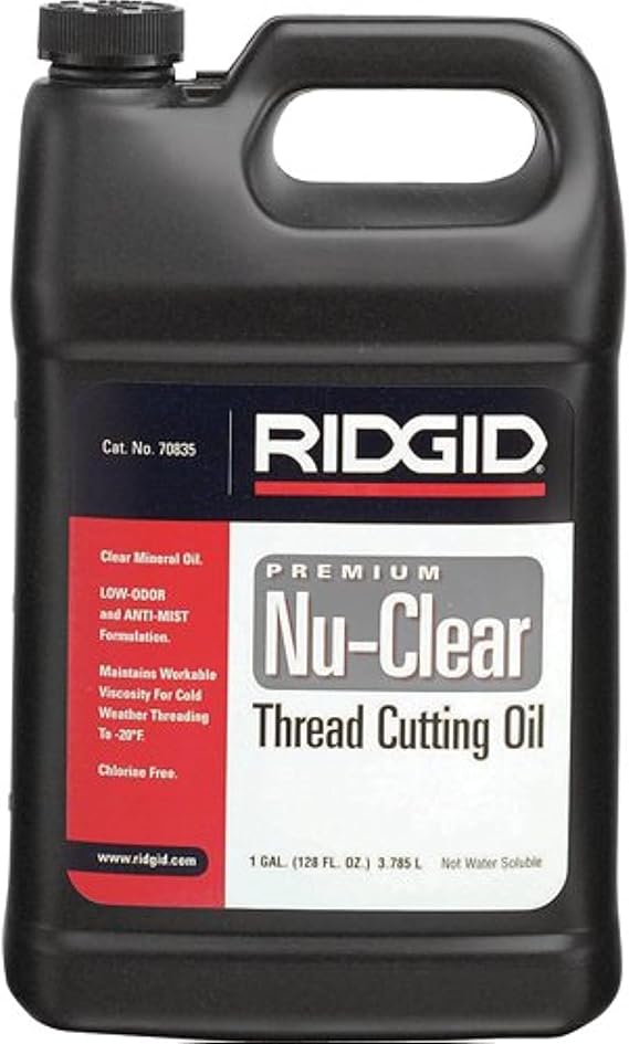 RIDGID 70835 Nu-Clear Thread Cutting Oil, 1 Gal, Halogen, PCB and Chlorine-Free, Designed to Prolong Equipment Life, Cools Threads and Pipes