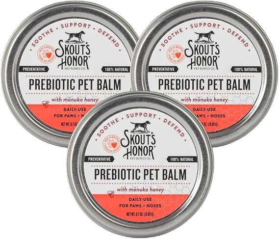 SKOUT'S HONOR Prebiotic Pet Balm for Dogs and Cats, Travel Size 0.7 oz