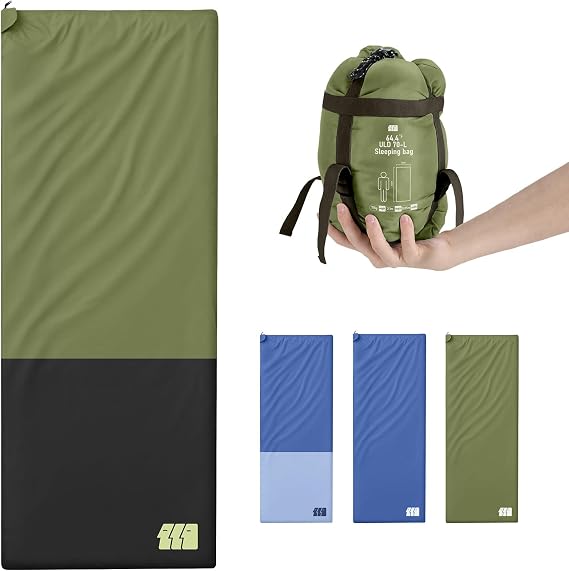 Warm Weather Sleeping Bags for Adults - Lightweight/Compact/Ultralight/Backpacking/Waterproof/Packable, Free Compression Sack - Best for Summer Camp, Hiking, Motorcycle, Easy to Carry, Small Space