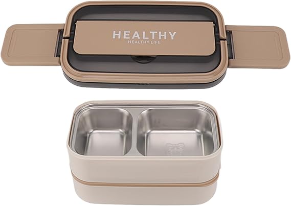 Premium 1400ml Double Wall 316 Stainless Steel Lunch Box with Integrated Cutlery Insulated Thermal Food Container for Work School Travel Cream