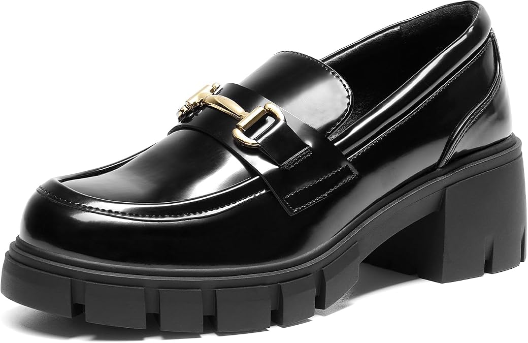 DREAM PAIRS Women's Platform Chunky Loafers