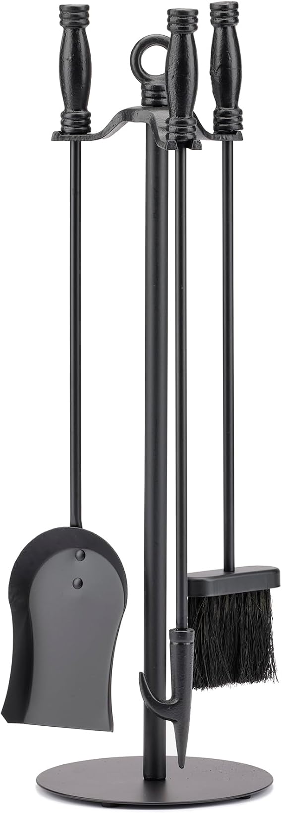 UniFlame 4-Piece Black Wrought Iron Fireplace Tools Set (F-1048)