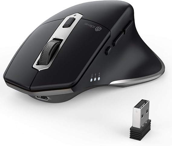 iClever Wireless Mouse, Dual-Mode (BT 5.1&2.4G) Bluetooth Mouse for Laptop