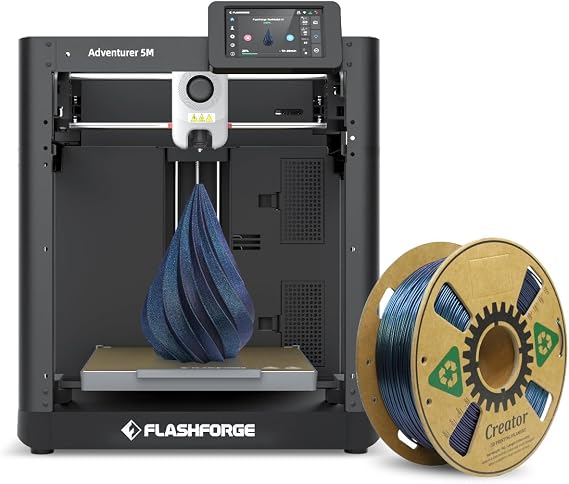 Flashforge Adventurer 5M 3D Printer with Extra 1KG HS PLA Burnt Titanium Filament