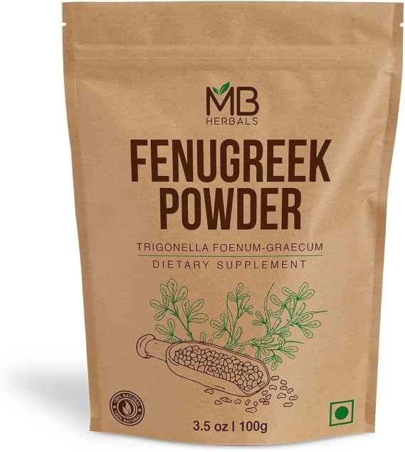 MB Herbals Fenugreek Seeds Powder 3.5 oz | 100 Gram | Organically Grown Fenugreek | Trigonella foenum-graecum Sd. | Methi Powder