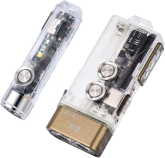 RovyVon Aurora A8 Keychain Flashlight 6500K Bundle with Dual Power System E8, 330mAh Built in Battery, Quickly Charge USB C Flashlight, for Daily Use, Outdoor Activities and Emergency