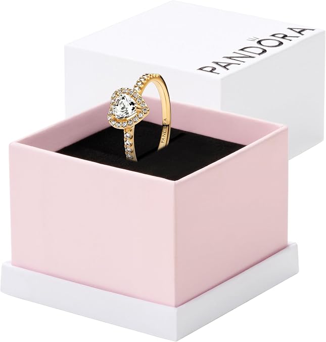 PANDORA-Elevated Heart Ring-With Gift Box