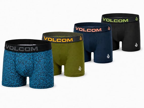 Volcom Boys Boxer Briefs Performance Underwear with Moisture Wicking & Stretch 4-Pack