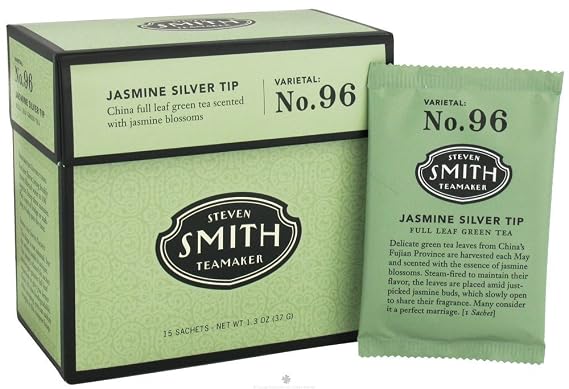 Smith Teamaker 1751 Smith Teamaker Jasmine Silver Tip Green Tea -1 box that includes 15 sachets Bag