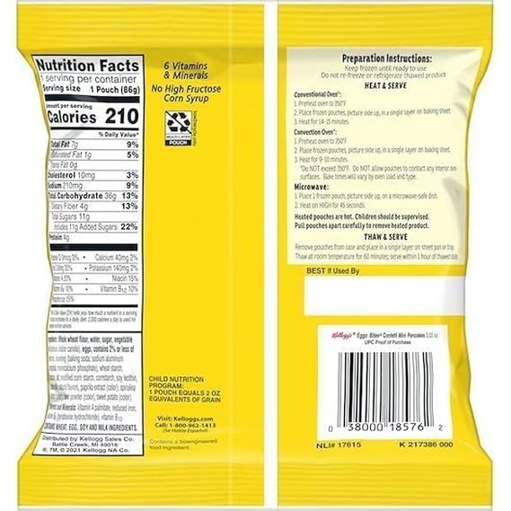Kelloggs Eggo Bites Mini Pancakes Confetti, 3.03 Ounce - 72 per case.