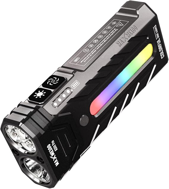 A300 Pro 5200 High Lumens Flat LED Flashlight 6700K, Sidelight Floodlight and Spotlight, Rechargeable, Magnetic Tail