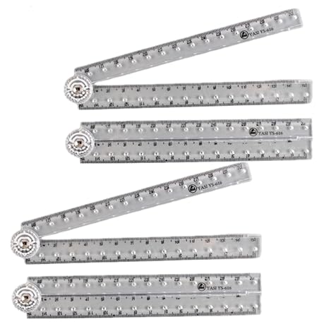 Clear Acrylic Folding Straight Ruler, 0-30cm, 4 Pcs | Precision Measuring Tool, Drafting Accessory, For Art Drawing & Length Calculation