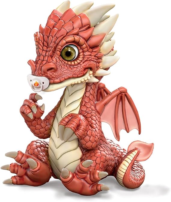 The Ashton-Drake Galleries Mystical Dragonlings Dragon Baby Collectible Doll Collection Issue #1: Kai Little Fire Dragon with Pacifier to Prevent Fire Breathing 8-inches