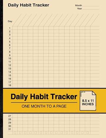 Daily Habit Tracker: Habit Tracking Notebook | One Month to a Page | Large