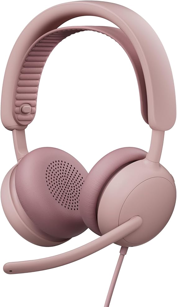 Logitech Zone Wired 2 Noise Canceling Headset with Adaptive Hybrid - Rose