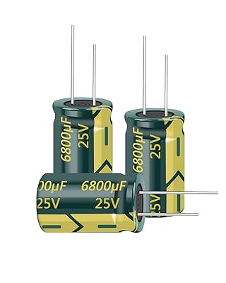 10PCS 25V 6800UF Capacitor 16x30mm0.63x1.18in High Frequency Aluminum Electrolytic Capacitors for TV, LCD Monitor, Game