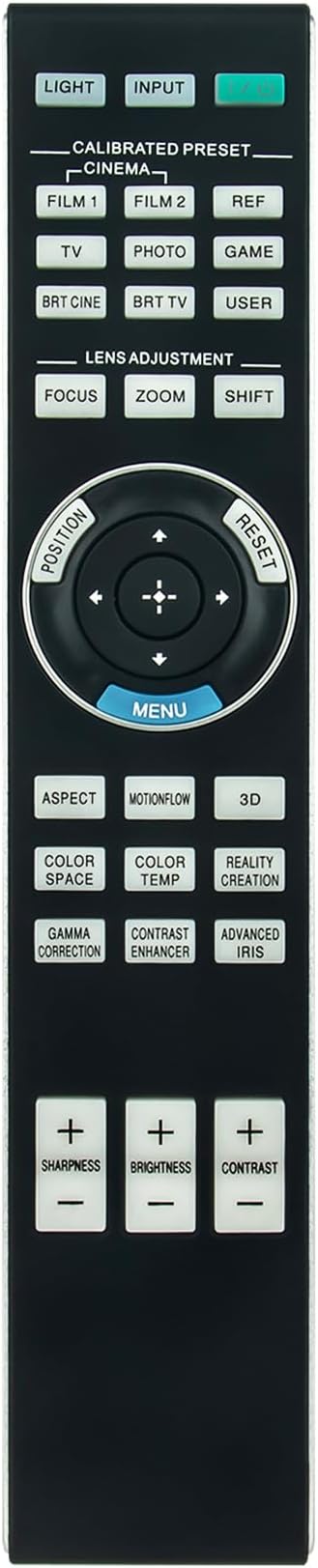 RM-PJ24 Replace Remote Applicable for Sony Projector VPL-VW715ES | VPL-VW500ES VPL-VW995ES VPL-GTZ380 VPL-VW675ES VPL-XW7000ES VPL-XW6000ES VPL-VW695ES VPL-VW790ES VPL-VW385ES VPL-VW1025ES