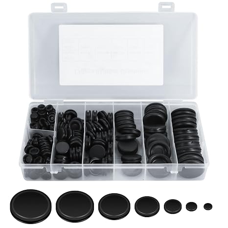 170pcs Rubber Grommets Kits,Black Electrical Cable Holes for Holes