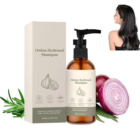 Onion Hydrosol Shampoo for Hair, Organic Onion Hydrosol Shampoo with Rosemary, Scalp & Hair Care for Women and Men, Deep Cleansing, Refreshing Scalp & Volumizes Hair, 3.38Oz (1pc)