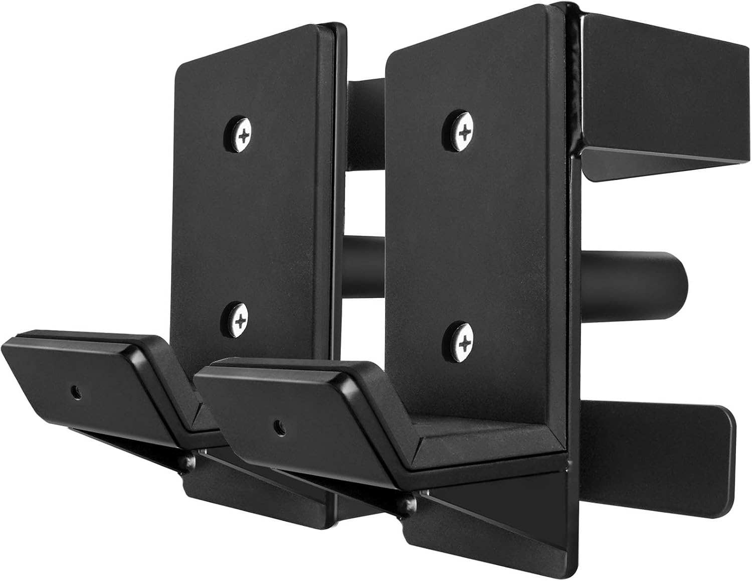 J Hooks for 3" x 3" Power Rack, Rubber Pad J-Hook for Power Cage, Bottom Reinforced Steel J Cups for Squat Rack for 3"x3" Rack with 1" Hole