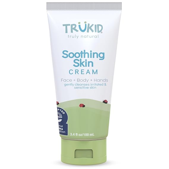 TruKid Natural Eczema Cream for Kids, Toddlers & Babies, NEA-Accepted for Eczema, Safe for Sensitive Skin on Face, Body, Hands, Unscented, Hydrates & Moisturizes Irritated & Itchy Skin, 3.4oz