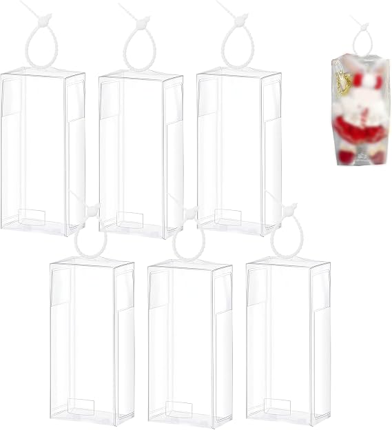 6 Pcs Clear Figure Display Bag for 17cm Dolls - Dolls Protective Cover,Transparent Dustproof with Keychain,Clear Hanging Display Case for Plush Doll